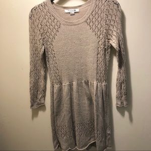 Small Forever 21 grey tan long sleeve dress